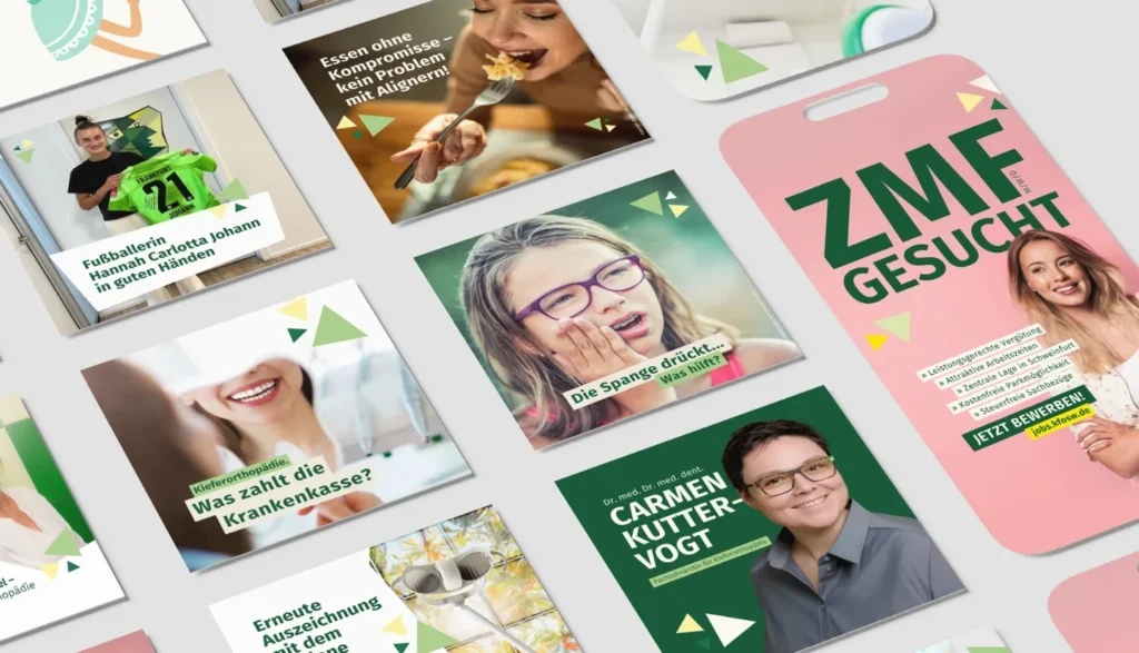 Zahnarztpraxis Werbung und Stellenanzeige Gestaltung